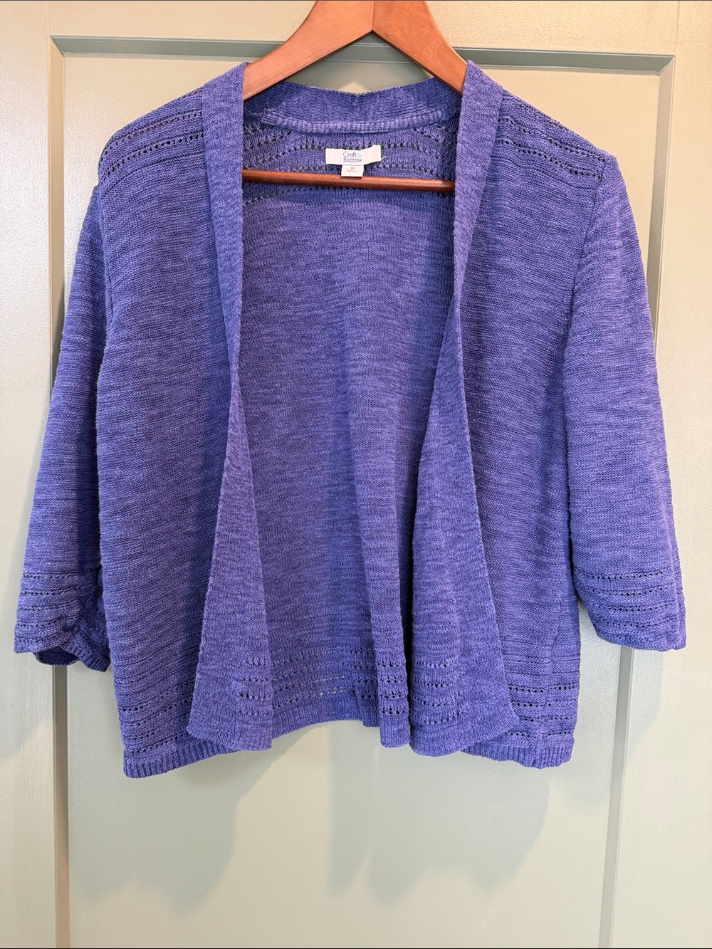 croft & barrow Blue Open Front Shrug Cardigan